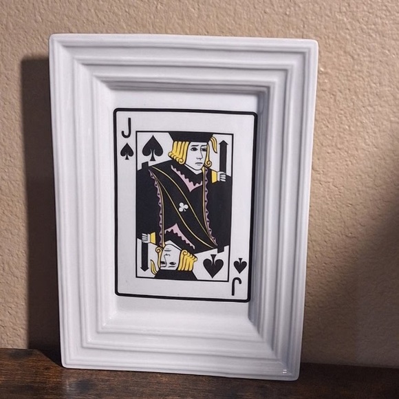 Jack of Spades Playing Card Rectangular Shaped Ceramic Appetizer Plate - Picture 7 of 11
